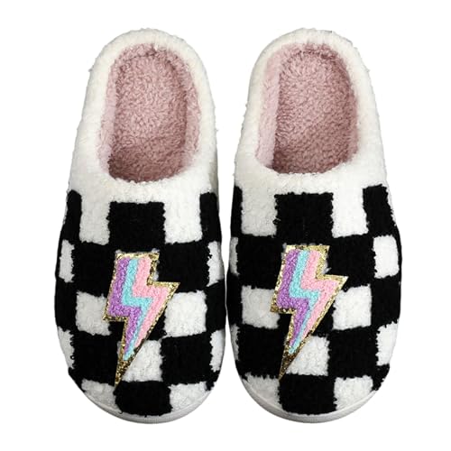 Image of LNERIP Animal Slippers Fruit Slippers Plant Slippers Various Cartoon Patterns Fluffy Soft Memory Foam Retro Indoor Outdoor Home Couple Shoes