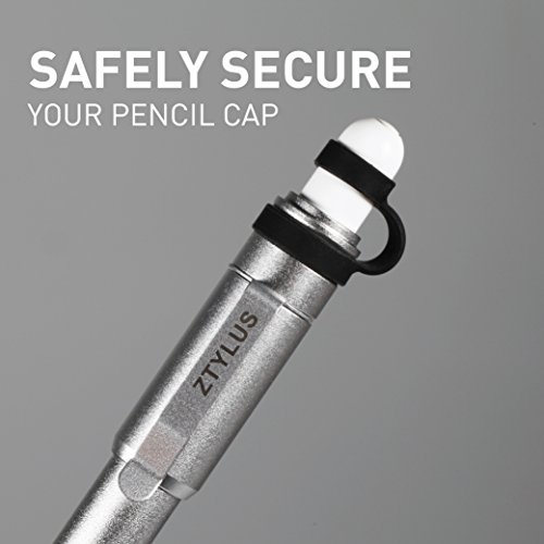 Ztylus 2 pçs Capa de metal fina para Apple Pencil (preto e prata): proteção de ponta retrátil, alumí