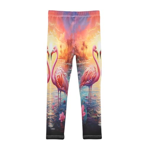 Toddler Girls Leggings Printed Yoga Pants Leggings Sunset Flamingos for Kids2