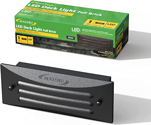 Malibu Deck Light Full Brick Low Voltage Landscape Lighting 12V Steps Lighting Led Outdoor Decorative Deck Steps Light Dual Light Pathway For Patio Outside Landscape Walkway Stair #TOP8