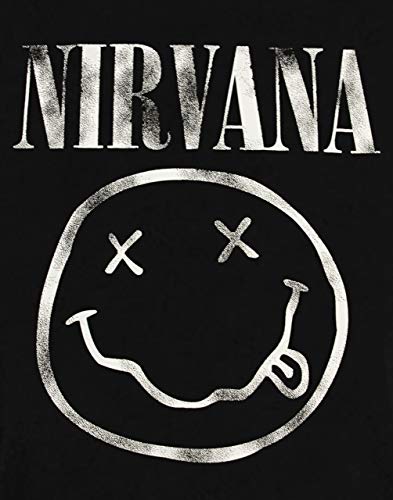 Nirvana Smiley Logo Boys Black T-Shirt - Les Beatles, Paul McCartney, John Lennon, RIngo Starr, George Harrison Nirvana Smiley Logo Boys Black T-Shirt – Image 5