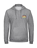  Natshop2000 Zumba Deutsche Flagge Fahne Sport Bestickte Kaputzenpullover Hoodie Premium-Qualität - SPRT 7 083 - Grau