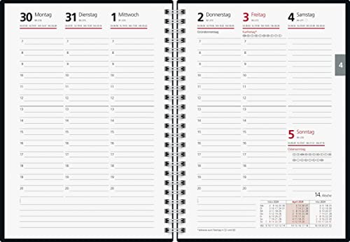 rido/idé Weekly calendar model futura 2 2024, 2 pages = 1 week, sheet size 14.8 x 20.8 cm, black - Image 2
