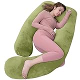AS AWESLING Almohada de maternidad en forma de U, para embarazadas, con funda extraíble