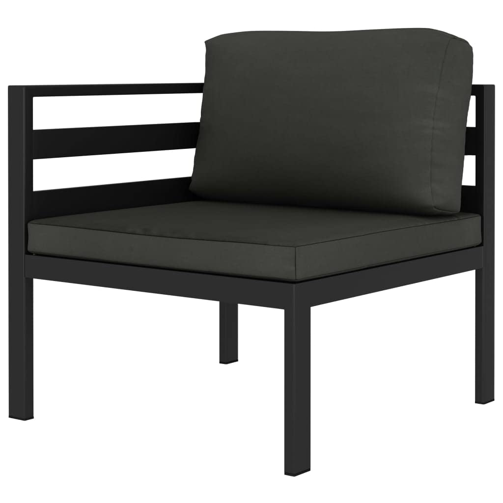 Juego de muebles de jardín modulares de aluminio, antracita, 8 sofás esquineros, incluye cojines de asiento y respaldo, muebles para terraza, porche y jardín