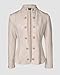 CHICME Women Argyle Cable Cardigan Casual Lightweight Cropped Coat Stand Collar Long Sleeve Metal Button Front Fall Jackets Light Khaki-L
