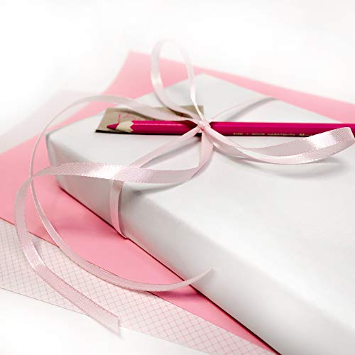 Image of Pale Pink Ribbon 1 /4 Inches 36 Yards Satin Roll Perfect for Easter, Scrapbooking, Art, Wedding, Wreath, Baby Shower, Packing Birthday Balloons Hair Wrapping Christmas