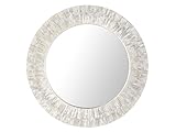 KOUBOO Pearlescent Round Capiz Seashell Sunray Wall Mirror–Decorative Round Mirror for Bathroom Vanity, Living Room, Bedroom, Entryway Mirror, Perfect for Bathroom Mirrors Over Sink, White