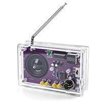 Radio with Large Speaker and Acrylic Case,DIY FM Radio Soldering Project, Electronic Soldering Practice Kit for High School STEM Education, 87-108MHz