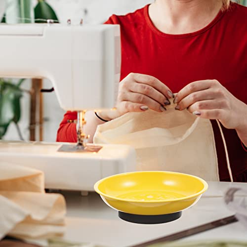 Coheali Metal Stand Magnetic Pin Cushion Sewing Yarn Storage Bowl Needle Storage Container Crochet Accessories Organizer For Knitting Crochet Embroidery Yellow Magnetic Tool Holder #TOP3