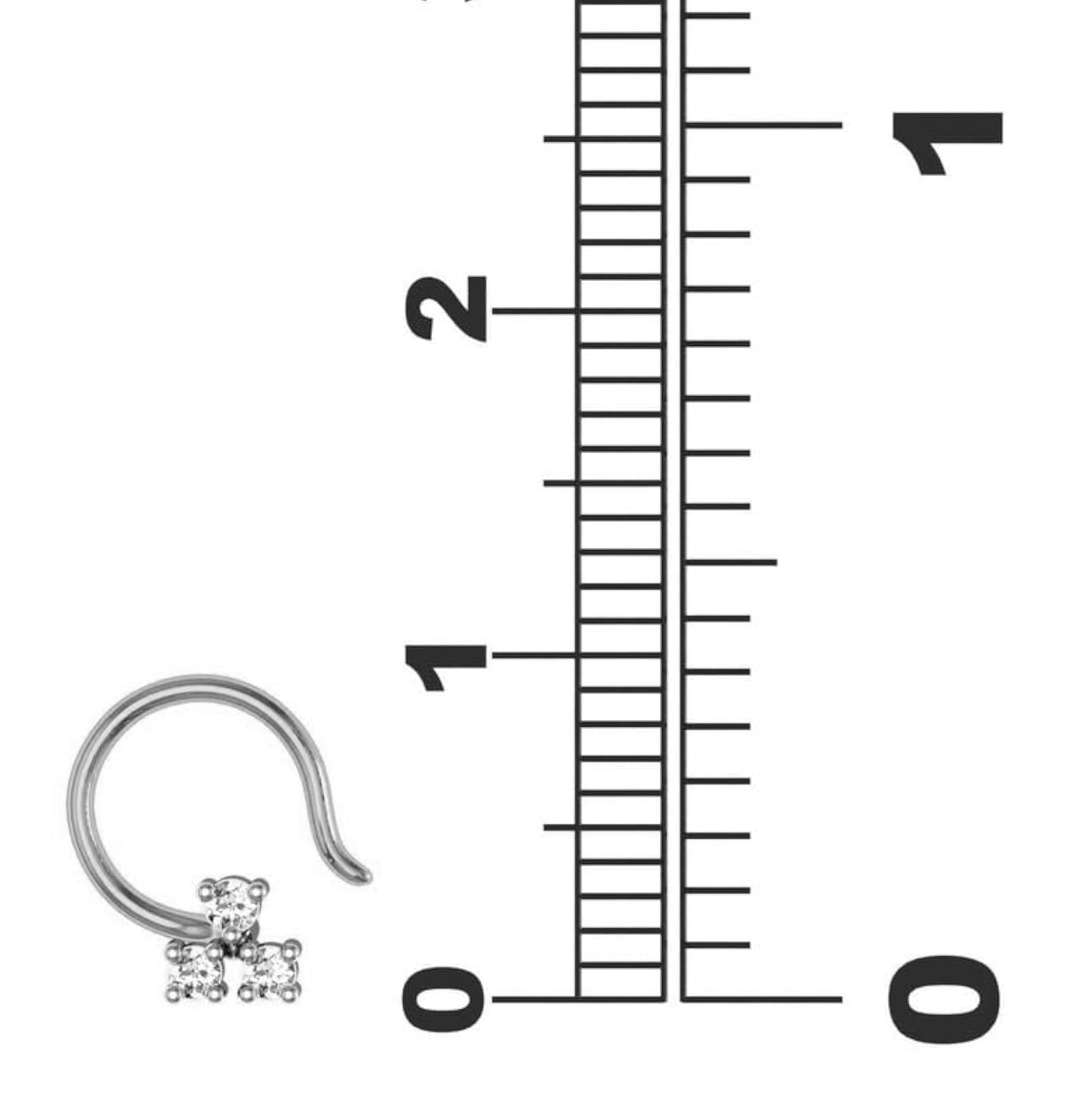 Women's 9K BIS Hallmarked White Gold Stud Nosering