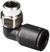 Legris 3109 53 10 Nylon & Nickel-Plated Brass Push-to-Connect Fitting, 90 Degree Elbow, 1/8" Tube OD x 1/8" BSPT Male
