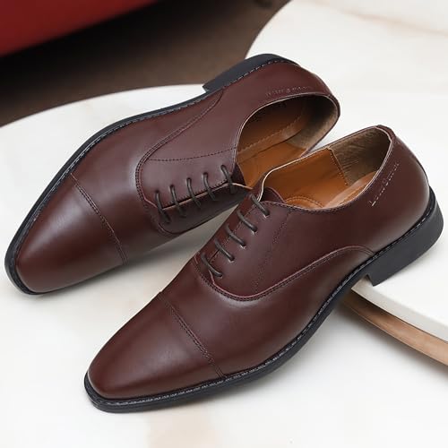 Image of LOUIS STITCH Men's Derby Shoes | Handmade Italian Leather Formal Shoes | Classic Lace-Up Derby Shoes for Men | Premium, Office & Wedding Shoes | Sizes 6-12