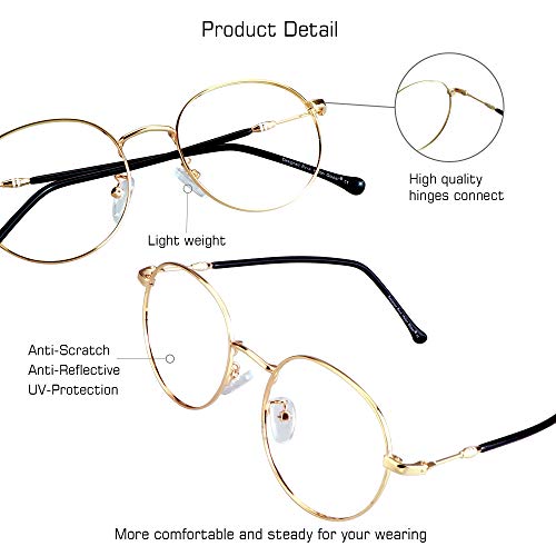 Image of VisionGlobal Blue Light Blocking Glasses for Women Men, Computer Reading, TV Glasses, Stylish Oval Frame