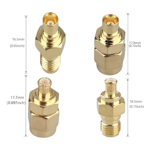 Kit adaptadores coaxiales SMA a MCX 4 piezas miniatura 6