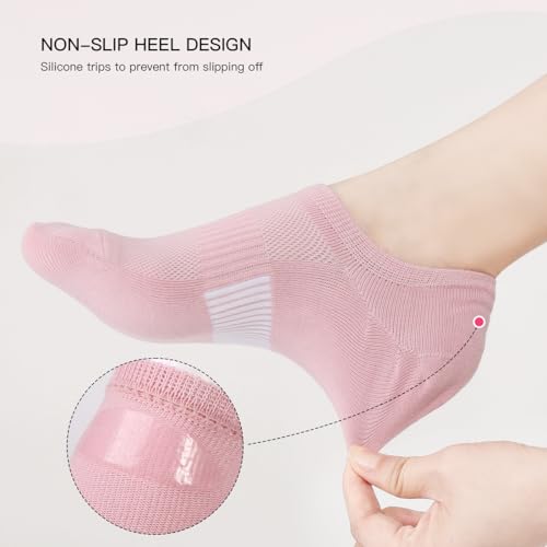 BUDERMMY Sneaker Socken Damen 35-38 39-42, Füßlinge Sneakersocken mit Rutschfest Silikon Laufsocken Kurze Unsichtbar (DE/NL/SE/PL, Numerisch, 39, 42, Regular, Regular, Mehrfarbig)