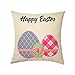 Kissenbezug Ostern, Leinen Zierkissenbezug, Kaninchen Drucken Kissenhülle Kopfkissenbezug Osterdeko Kissenbezüge Home Dekoration Pillowcase Weich Sofakissen für Wohnzimmer Sofa Bed