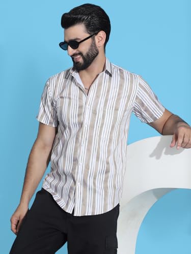 Image of Indian Needle Men's Striped Regular Fit Shirts