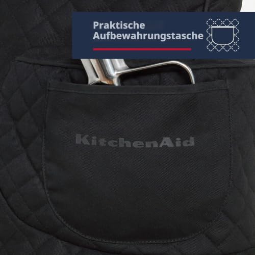 KITCHENAID Abdeckung für Standmixer mit neigbarem Kopf und Aufbewahrungstasche, passgenaue, gesteppt, 100% Baumwolle, mattschwarz, 36… – Ansicht 4