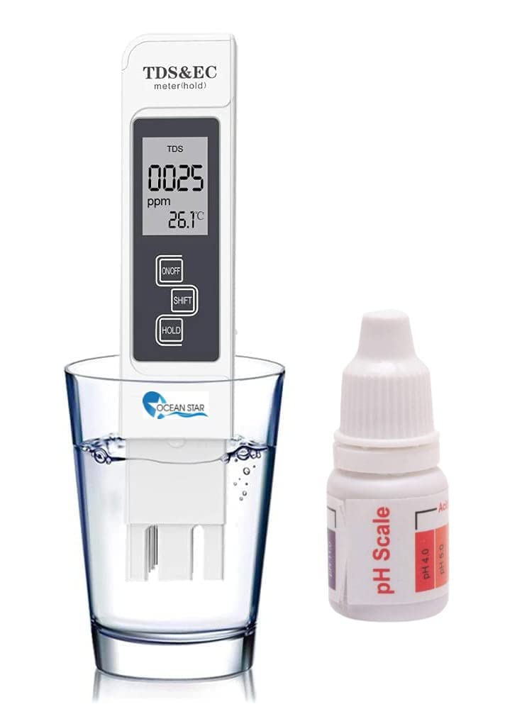 Sponsored Ad - OCEAN STAR Tds EC Meter and pH Drop Total Dissolved Solids with EC and pH Drop for pH Testing and Alkaline level
