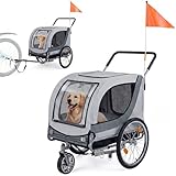 HAPPAWS Large Dog Bike Trailer Pet Stroller, Pets Trailer for Bicycle, Dog Carrier...