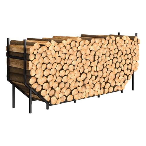 Ebeneze FIREWOOD HOLDER 5.9Ft Firewood Rack Holder, Outdoor Indoor Heavy Duty Metal Wood Stand cover