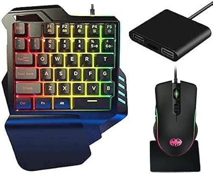 Amazon Co Jp ゲーミングキーボード マウス コンバーター セット Switch Ps4 Xbox対応 Rgb 片手キーボード メカニカル感触 ゲーミングマウス Fps Tps Rpg Rtsなどに最適 パソコン 周辺機器