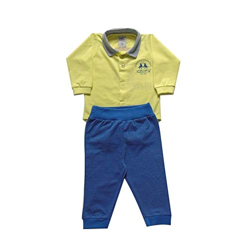 Conjunto para bebê menino malha Polo Club manga Longa-g