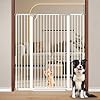 Fairy Baby 51.18″ Extra Tall Cat Pet Gate, 48.5″-56.2″ Extra Wide Long Dog Gate for The House, Doorways, Hallways, Metal Large Pet Barrier Fence Indoor Kids Toddlers Gate Auto Close No Climb, White
