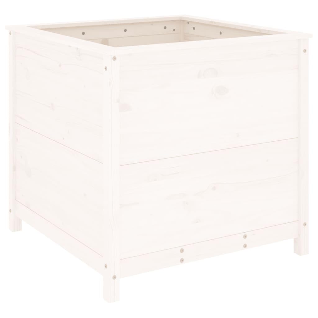 ACAGALA Macetero de madera de 82,5 x 82,5 x 78 cm, maceta de pino blanco, madera maciza de pino, huerto para verduras, frutas, hierbas y flores