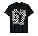 Funny Six Seven 67 Checkered Meme Cool Design for Boys Kids T-Shirt