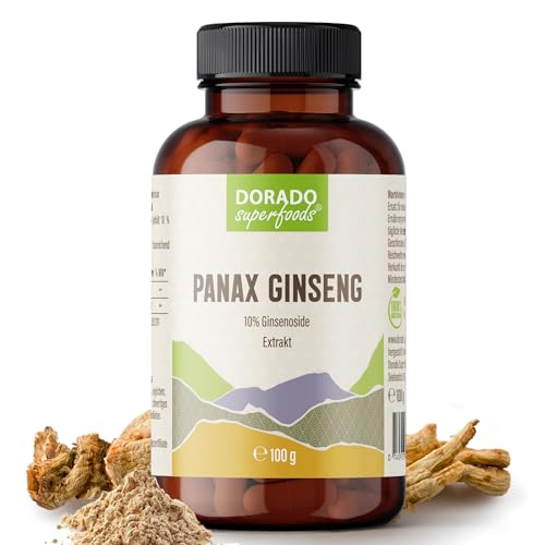 Koreanischer Panax Ginseng Pulver – 2.000 mg Extrakt täglich (10:1, entspricht 20.000 mg Rohwurzel) – 100 g (ca. 50-Tagesvorrat) – hochkonzentriert | Dorado Superfoods®