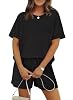WIHOLL Two Piece Sets for Women 2 Piece Lounge Short Sets for Women Matching Set Womens Fashion Clothing Spring Summer Outfits Travel Beach Vacation Outfits Clothes Pjs Pajamas 2026 Black M #1