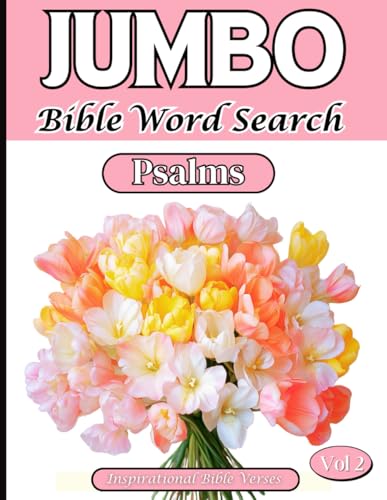 Bible Word Search Jumbo Print: Inspirational Psalms Bible Verses | Extra Large Print 30 Font | Lovely Floral