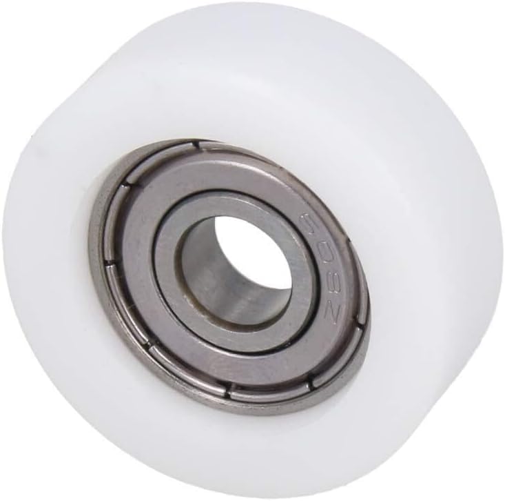 Bearings, Roller,Flat WRoller,Pulley,Flat Wheel, Nylon Roll 608Z Bearing Pulley Flat Wheel, 8mm ID 32mm OD 12mm Thickness, Plastic Nylon Roller Idler Bearing Pulley Sliding Conveyor Wheel for Furnitu