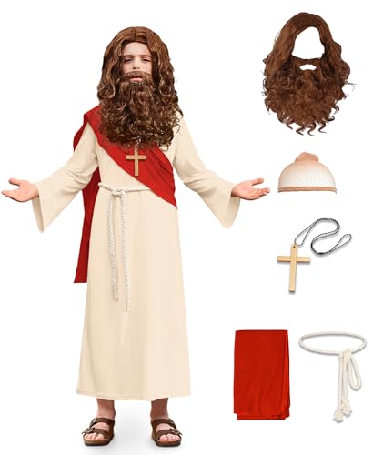 Disfraz infantil 7 piezas Jesús 6-14 años miniatura 1