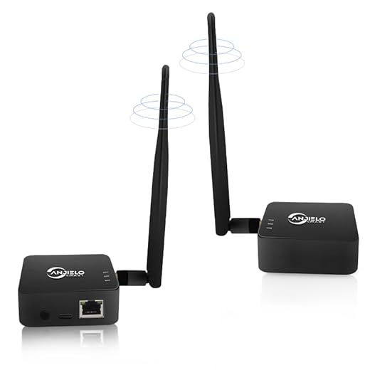 Puente inalámbrico de 2,4 GHz punto a punto para exteriores WiFi (alcance de 1 km), ideal para conexiones PtP/PtMP con antena de alto beneficio, adaptador tipo C, 2 puertos RJ45 Ethernet (2 unidades