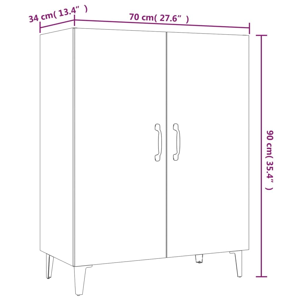 Credenza Rovere Sonoma 70x34x90 cm in Legno Multistrato La credenza è dotata di 2 ante ，Madia Soggiorno Moderna，Mobile Bar Per Casa Salotto