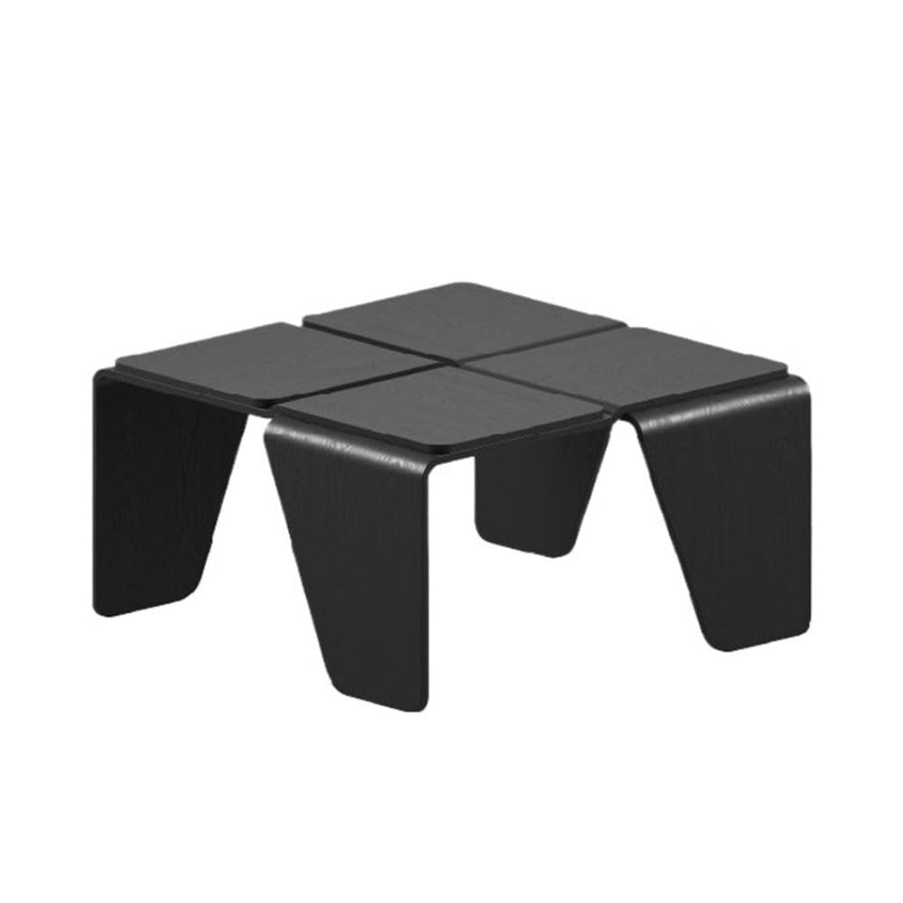 ZTHYSHOZ Side Table Modular Wooden Coffee Table Set Interlocking Living Room Tables Geometric Decor(Black)