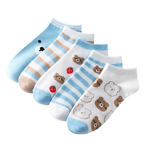 Image of Cotton Men's and Women's Printed Funky Socks - Unisex Ankle-Length, Odour Free, Breathable (Multicolor, Combo Pack of 5)
