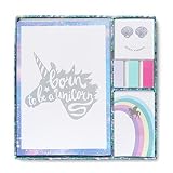 DISEÑO ELEGANTE: la caja está decorada y coloreada, el cuaderno grande tiene un diseño de unicornio y una de nuestras frases pegadizas. Este conjunto también es ideal para decorar y embellecer el escritorio de la oficina o del dormitorio.