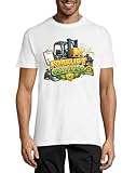 Certified Forklift Operator Badge Crew Neck Cotton Men's T-Shirt White, weiß, 3XL
