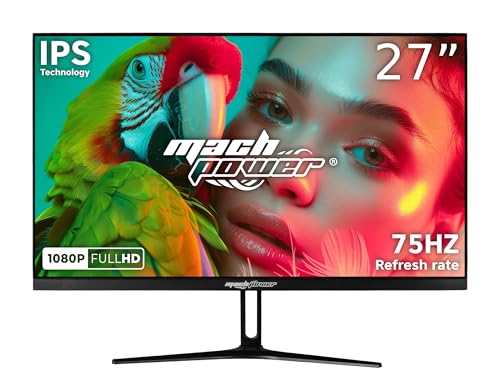 Mach Power Monitor LED 27" IPS Full HD, Low Blue Light, Multimediale per Ufficio e Casa (EB-FM27MIPS)