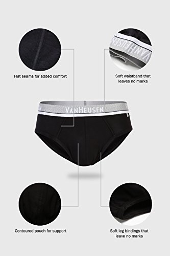 Image of Van Heusen Men Briefs - Cotton Spandex - Pack Of 2 - Anti Bacterial, Colour Fresh, Moisture Wicking