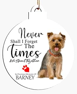 Personalised Photo Dog Loss Christmas Bauble Ceramic Tree Hanging Remembrance Memorial - Upload Image - Name - Custom Keepsake, White, 7.3cm x 7.3cm (CCD5)