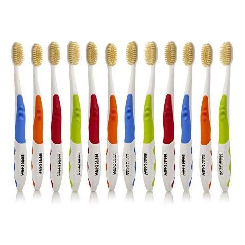 MOUTHWATCHERS Dr Plotkas Extra Soft Flossing Toothbrush Manual Soft Toothbrush for Adults, Ultra Clean Toothbrush, Good for Sensitive Teeth and Gums, Multicolor, 12 Pack Cover