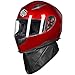 ILM Full Face Motorcycle Street Bike Helmet with Removable Winter Neck Scarf + 2 Visors DOT Model ILM-313 (S, Red)