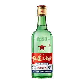 Amazon.co.jp: 紅星 二鍋頭酒 白酒スピリッツ 56度 500ml x5点
