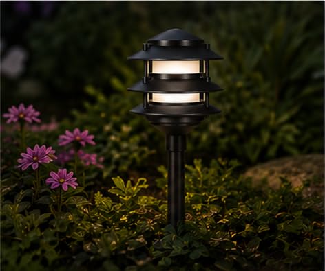 Best Pro Lighting Low Voltage Landscape 3 Tier Pagoda Light (Black