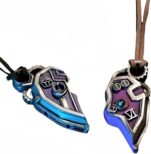 Ubaywey 2 collares de anime para cosplay y merchandising Caitlyn Vi con colgantes de cómic con fans colección Halloween Carnaval Cosplay accesorios, talla única, Cuero sintético, Abulón